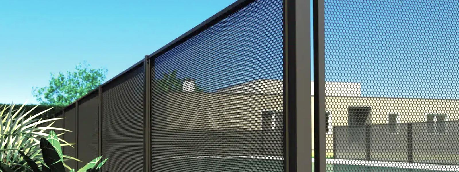 Perforated metal pool fencing